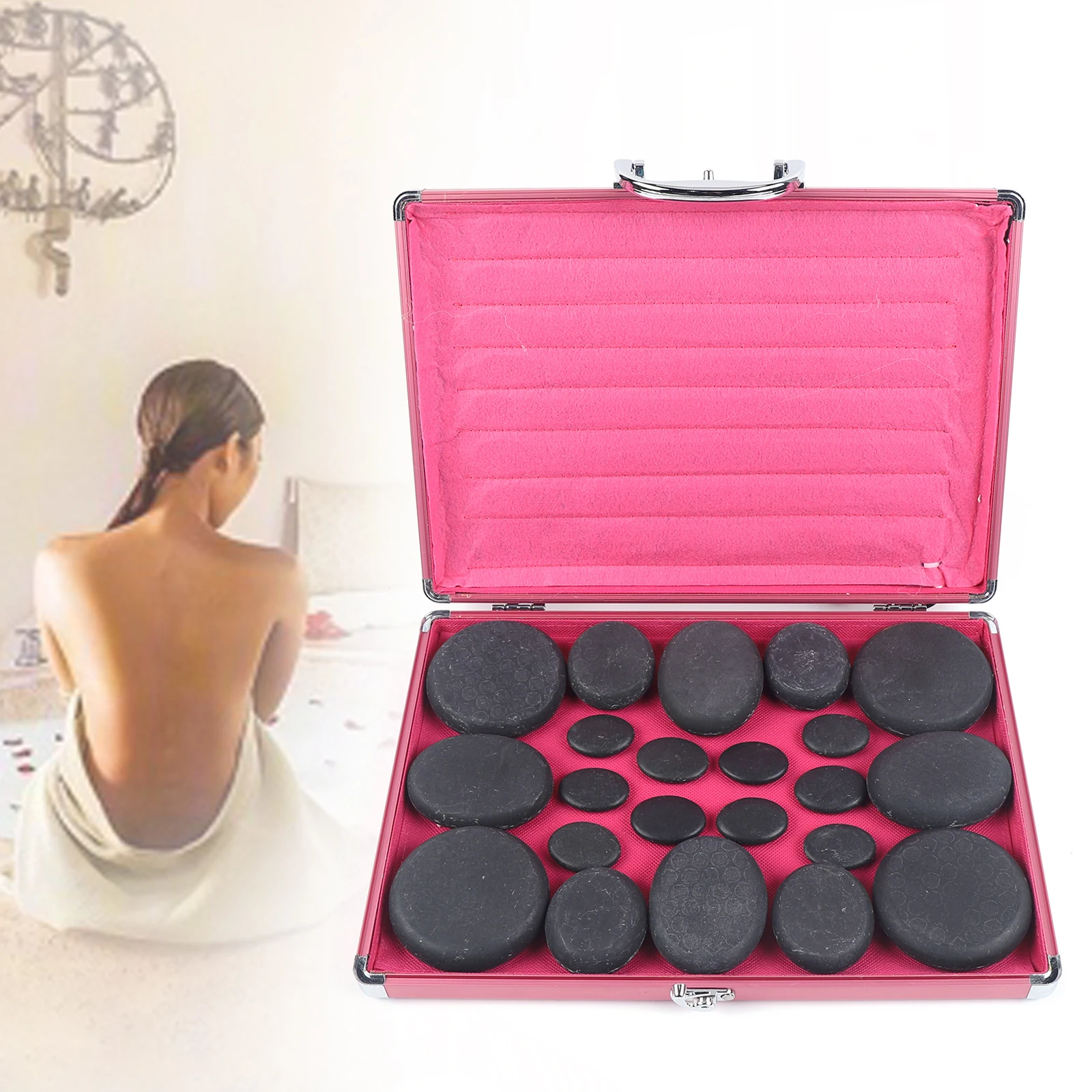 20Pcs Hot Stone Massage Kit Basalto Toe Stones Massaggio Riscaldatore Pedicure Nuovo