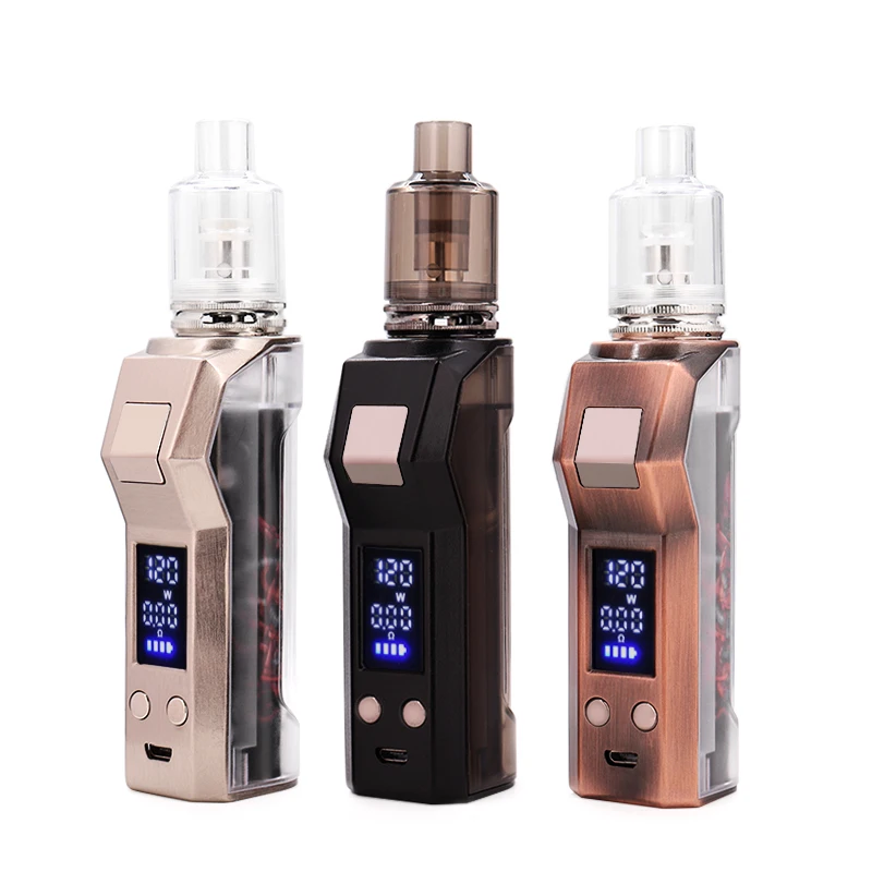 E Sigaretta Fumo Vaporizzatore 120W Box Mod Vapes Kit Built-In 1800Mah Batteria 2.5Ml Serbatoio Vapore Sigaretta Elettronica Liquido Vaper