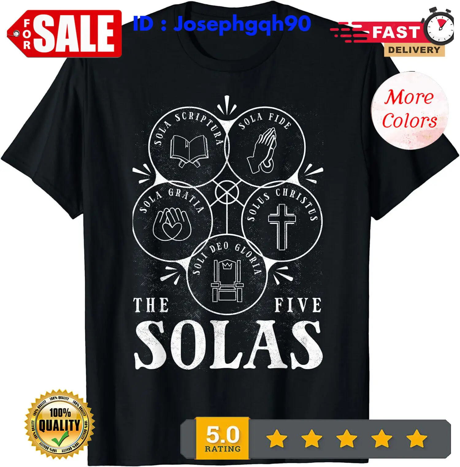 Nuova Limitata Formazione Cristiana, 5 Solas Best T-Shirt.