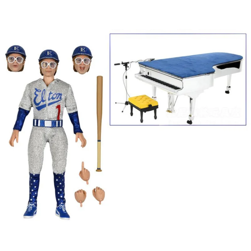 Neca Original Sir Elton Hercules John 1975 Concert 8 Pollici Moving Doll Deluxe Suit Hand Model Like To Collect Gifts