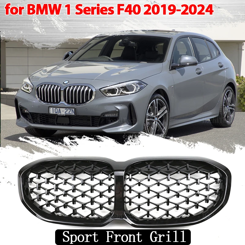 Paraurti Anteriore Griglia Renale Per Bmw Serie 1 F40 Xdrive 19-22 Nero Lucido Doppia Linea Griglia Car Styling Racing Griglie Di Ricambio