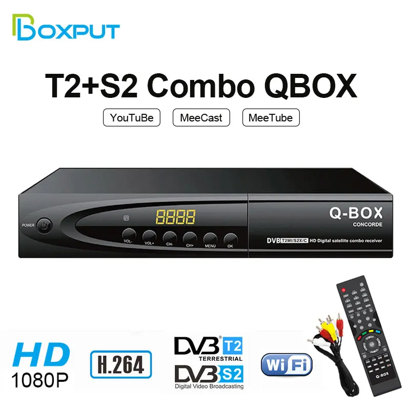 Dvb T2 + S2 Combo Qbox Ricevitore Tv Satellitare H264 Decoder Tv Digitale 1080P Full Hd Dvb Mp3 Play Pvr Epg T2 Dvb S2 Set Top Box
