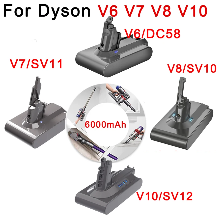 Per Dyson V8 Absolute Battery Aspirapolvere Batteria Per Dyson V6 Slim V6 Trigger V7 Animal Per Dyson Cyclone V10 Batteria Sv10