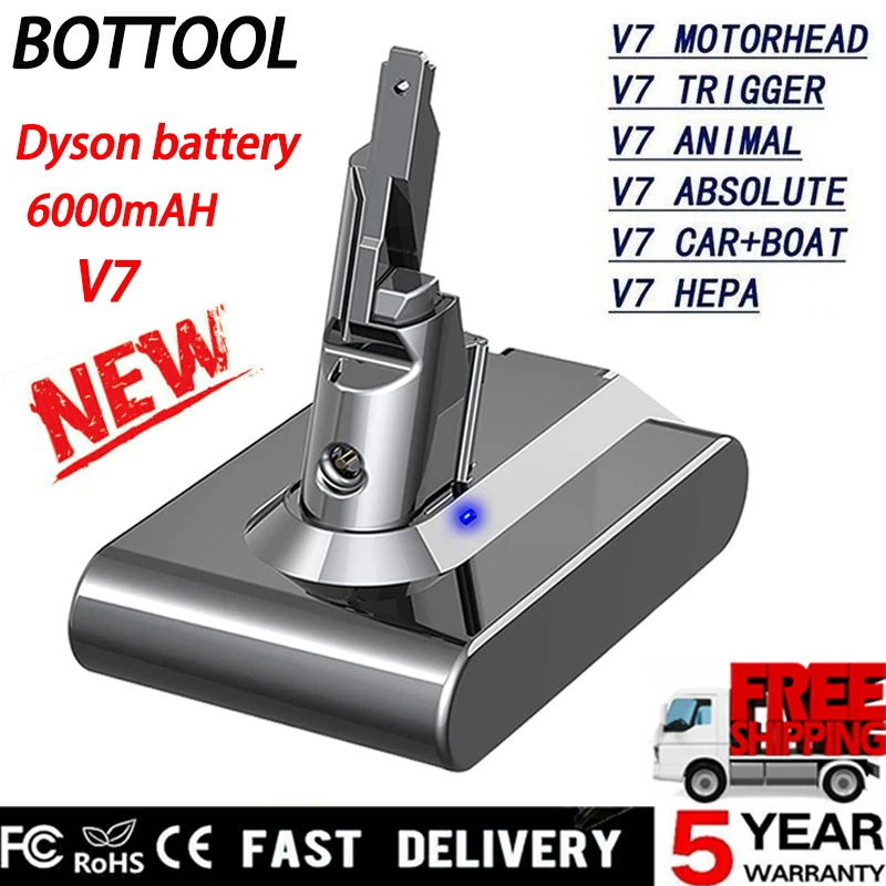 Batteria 21.6V Per Dyson Aspirapolvere V6 V7 V8 Sv09 Sv11 Sv10 Dc62 Absolute Fluffy Animal Pro Batterie Ricaricabili