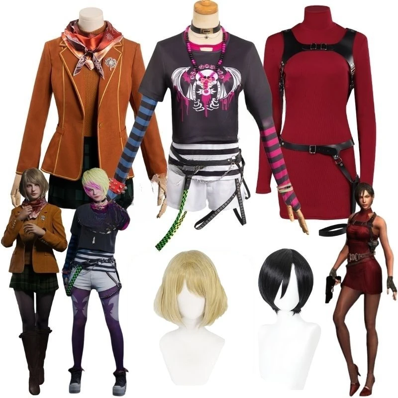 Resident 4 Remake Ashley Gary Evil Costume Cosplay Fantasia Outfit Ada Wong Cosplay Dress Donne Adulte Vestito Travestimento Di Halloween