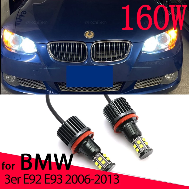 160W Led Bianco Auto Angel Eyes Marker Lights Lampadine Senza Errori Per Bmw Serie 3 E92 E93 2006-2013 Accessori