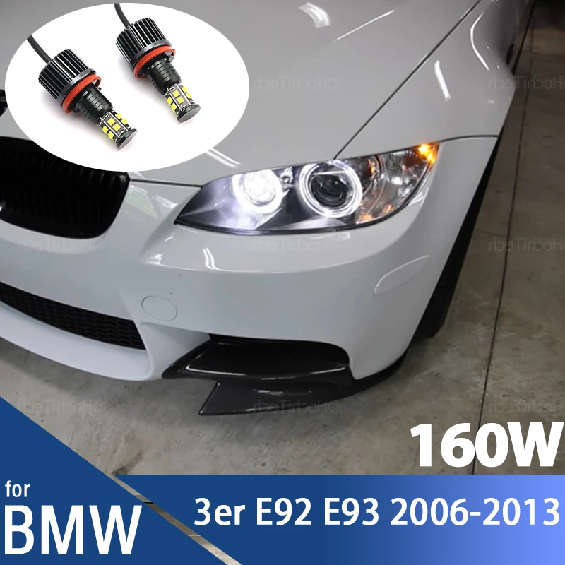 160W Led Bianco Auto Halo Anelli Angel Eyes Lampadine Per Bmw Serie 3 E92 E93 2006-2013