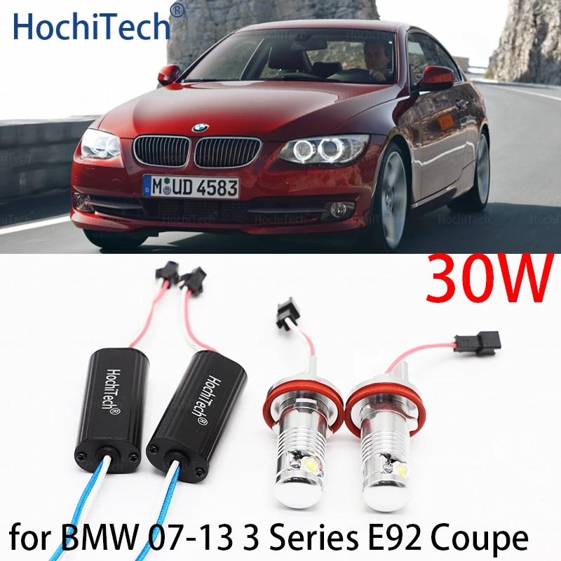 2 Anni Di Garanzia Bianco Errore Gratuito 30W 2000Lm Lampadine Di Segnalazione A Led Per Bmw Serie 2007-2013 3 E92 Coupe Angel Eyes Light