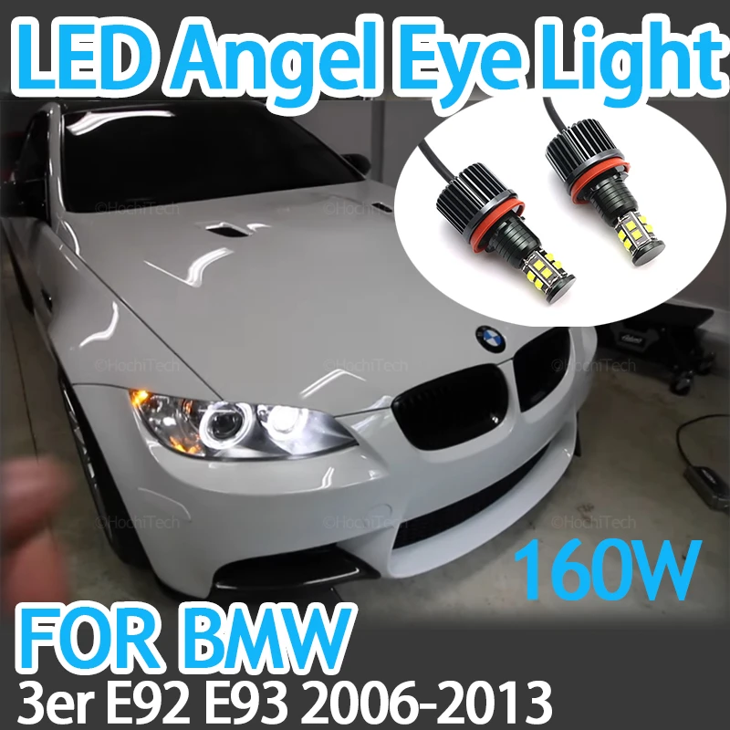 160W Bianco Canbus Error Free Led Angel Eyes Marker Lights Lampadine Per Bmw Serie 3 E92 E93 2006-2013 Accessori