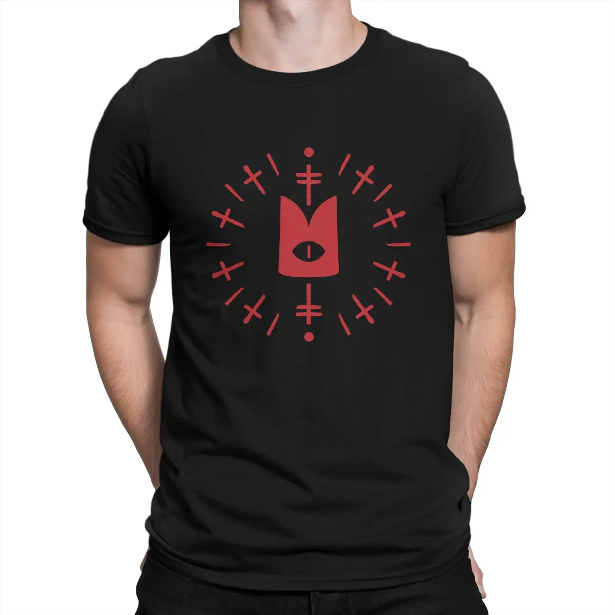 Cult Of The Lamb Goat Game Man Tshirt Eye Crown Distintivo T Shirt Graphic Streetwear Hipster