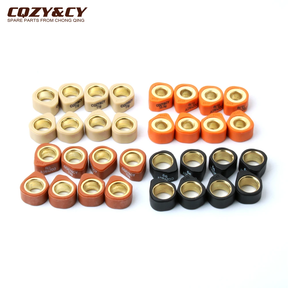 8Pc Racing Quality Roller Weights 20X12Mm 9G 11G 13G 16G Per Yamaha 250 Yp Majesty X-City X-Max 250Cc Motore A 4 Tempi