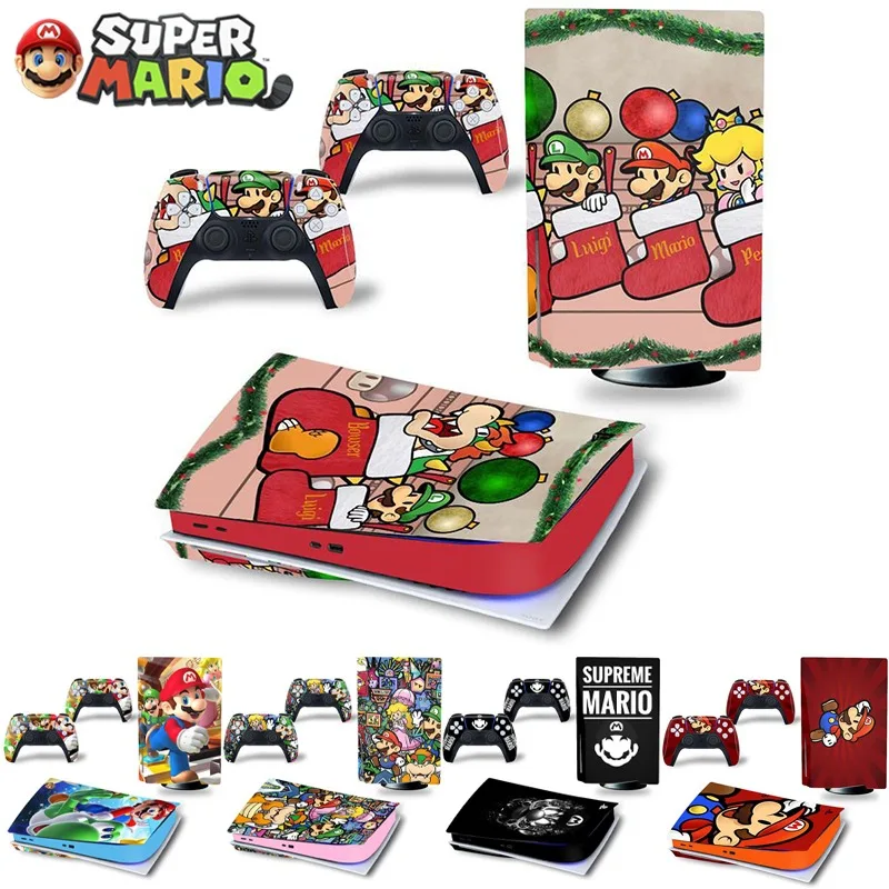 Super Mario Bros Ps5 Disc Skin Sticker Cover Per Playstation 5 Cd-Rom Console E Controller Christmas Decal Pellicola Protettiva Regali