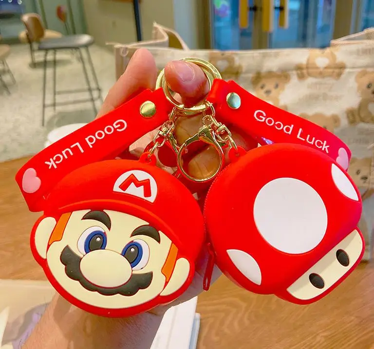 Super Mario Game Mario Bros Luigi Mushroom Character Portachiavi Cute Mario Portamonete Cartoon Portachiavi Regali Di Compleanno Per Bambini