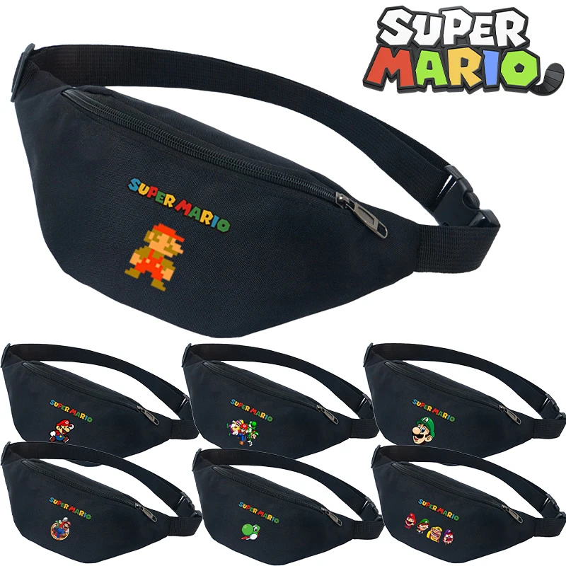 Super Mario Bros Cartoon Belt Bag Anime Figure Luigi Yoshi Marsupio Moda Traspirante Portatile Sport Fitness Crossbody Bags