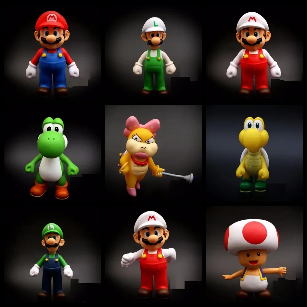 13Cm Super Mario Bros Figura Yoshi Peach Princess Toad Pvc Action Figure Toy Mario Luigi Figure Toy Doll Mini Figure