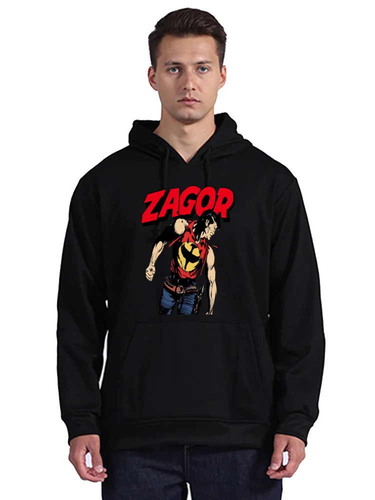 New Bailey Geddes Zagor Fumetti Felpa Con Cappuccio Retro Western Italian Comic Felpe Cartoni Animati Fumetti Tv Coat Harajuku Streetwear
