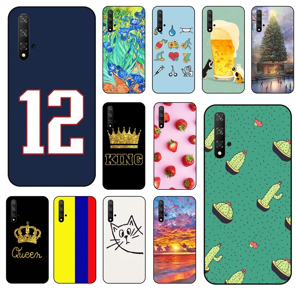 Per Honor 20 Ebay Tiger Black Waterproof Luxury Etui Fashion Black Shell Pretty Hoesjes Painting Per Huawei Honor 20 Cell Phone