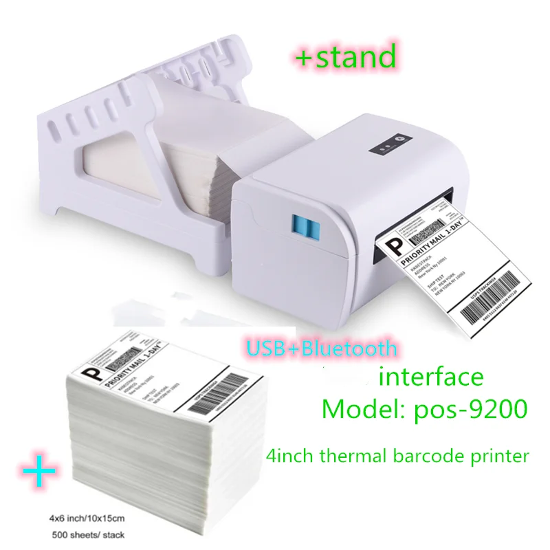 Stampante Adesiva Per Codici A Barre Per Etichette Di Spedizione Termica Bluetooth Usb Da 4 Pollici Per Larghezza 40-110 Compatibile Con Ebay Etsy Sho
