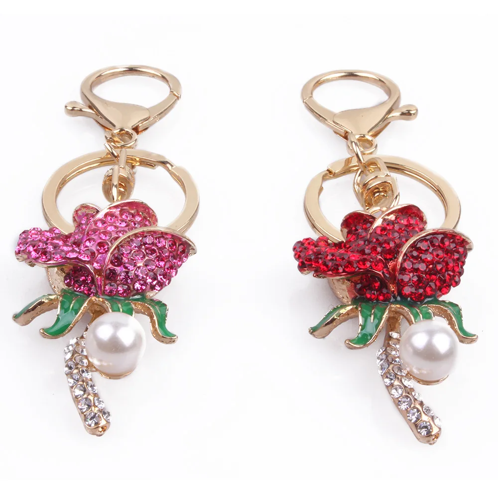 Ebay Hot Rosa Rossa Degli Uomini Portachiavi Sacchetto Del Telefono Mobile Di Modo Del Keychain Dell'Automobile Piccolo Regalo