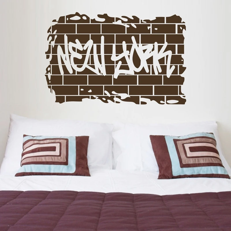 Ebay Vendita Calda Spedizione Gratuita New York Retro Word Quote Wall Sticker Decalcomania Transfer Film Parole E Frasi Q0046