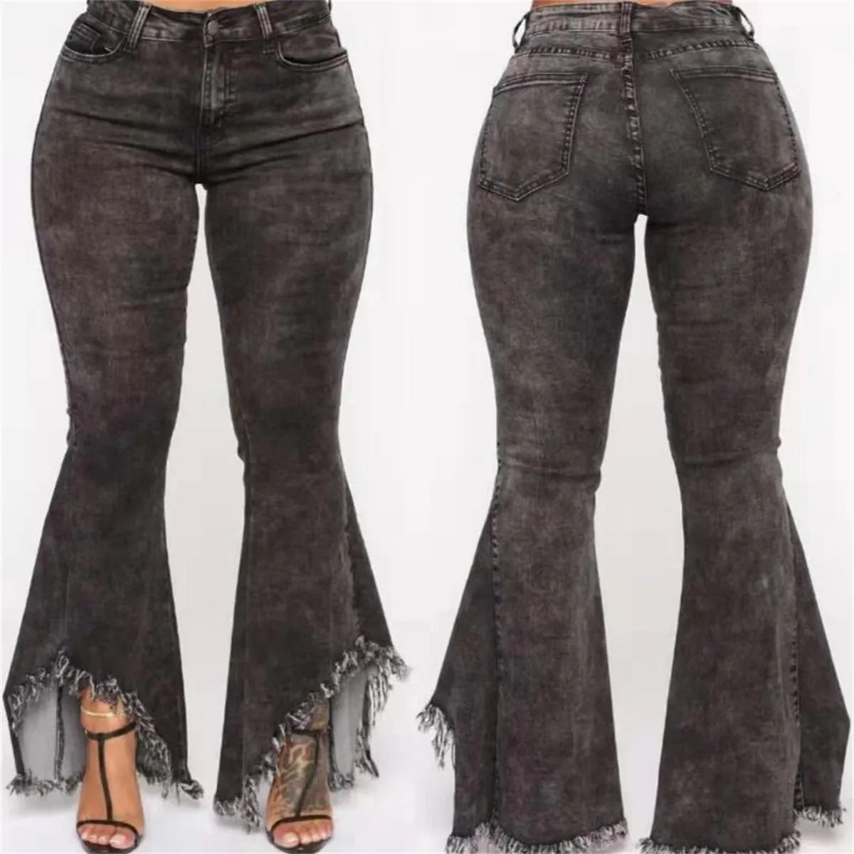 Speed Sell Through Ebay In Europa E The Fine Black Stretch Denim Flares