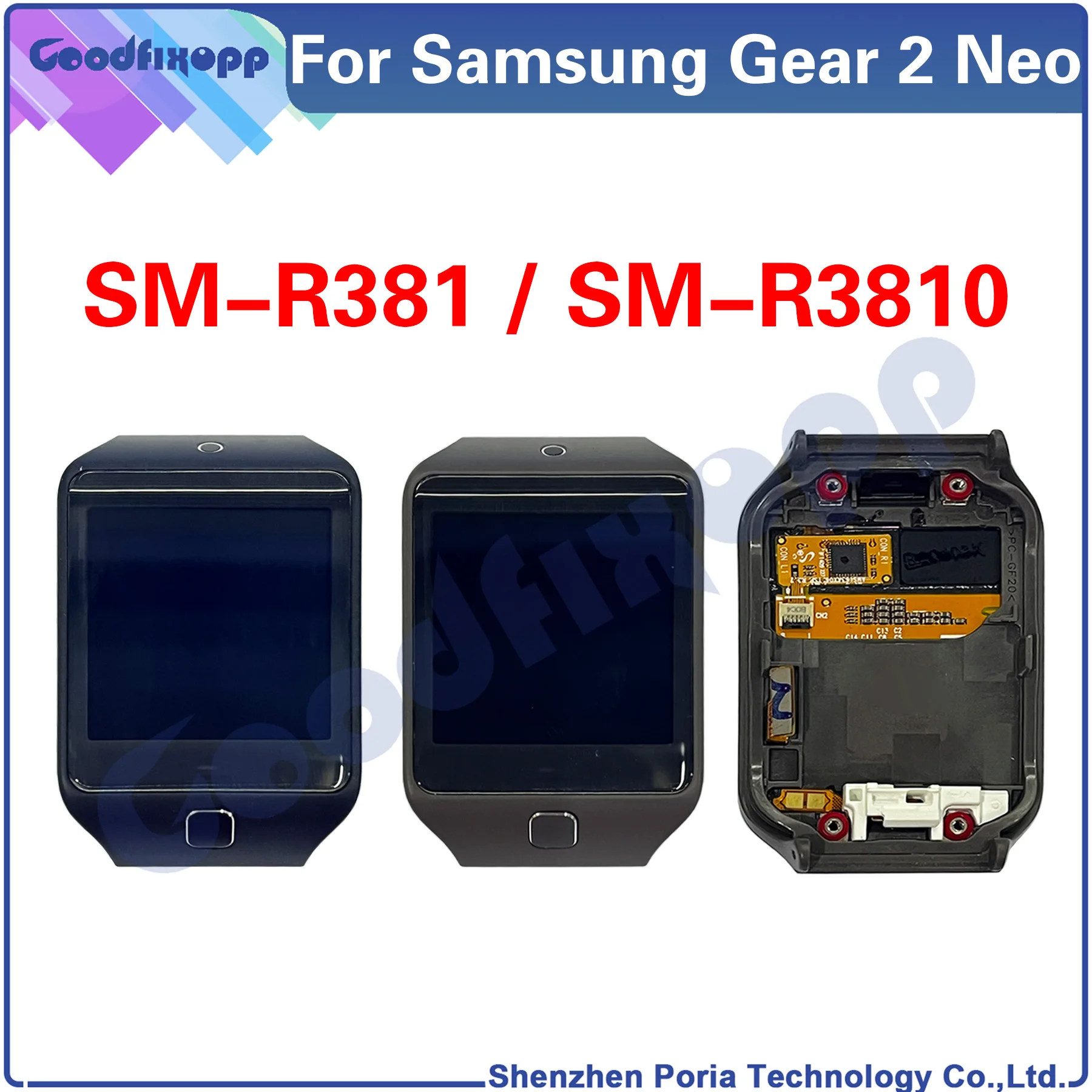 Per Samsung Gear 2 Neo Sm-R3810 Sm-R381 R381 R3810 Display Lcd Touch Screen Digitizer Assembly Parti Di Riparazione Di Ricambio