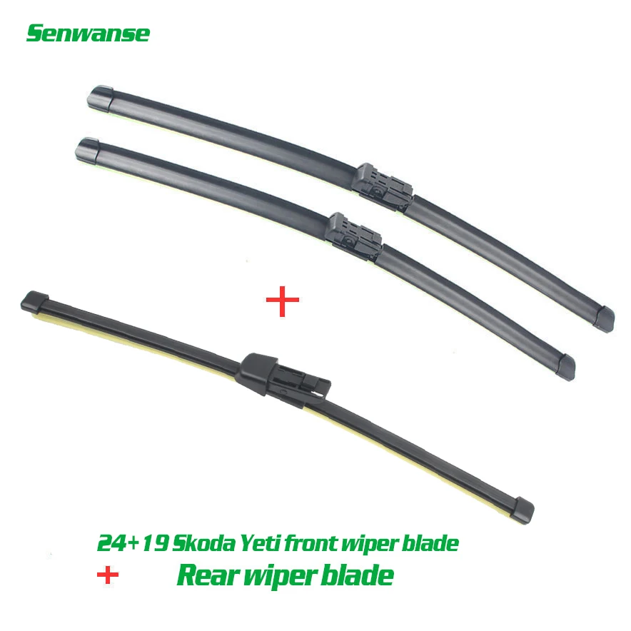 Senwanse Anteriore E Posteriore Tergicristallo Per Skoda Yeti 2009-2017 Di Alta Qualità Parabrezza Parabrezza Wiper 24 "+ 19" + 11"