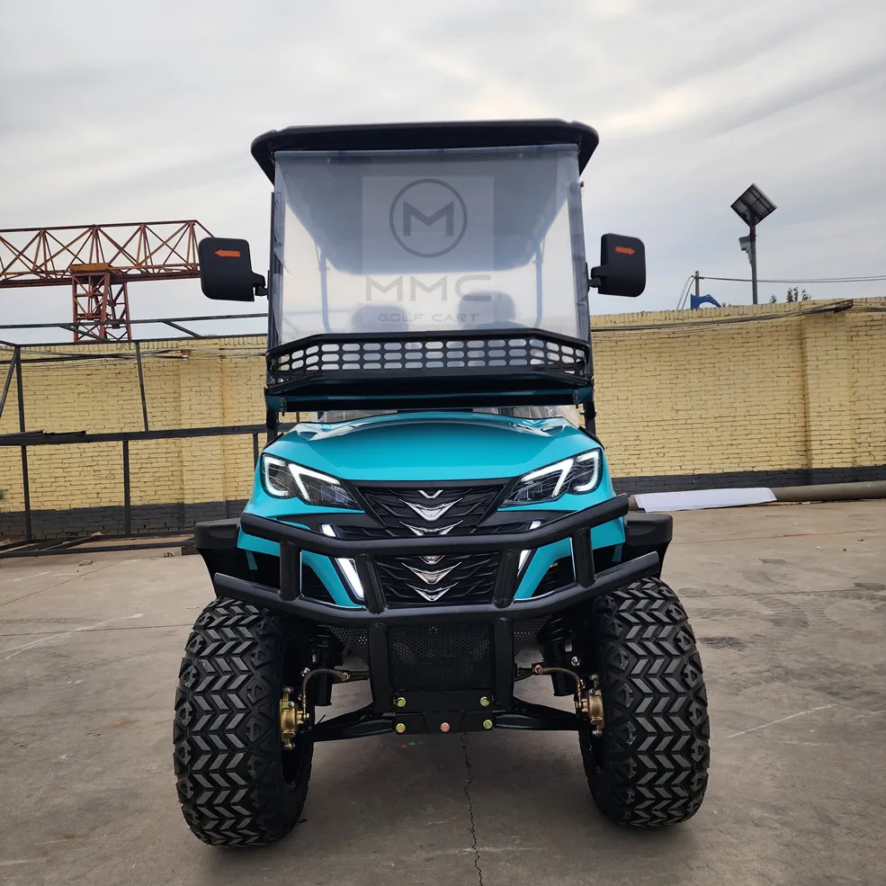 Comodo Carrello Da Golf Blu Lago 48V 4 Ruote 4 Posti Qualità 4000W Motore Golf Scooter Carrello Elettrico 4 Passeggeri Viaggio Golf Cart