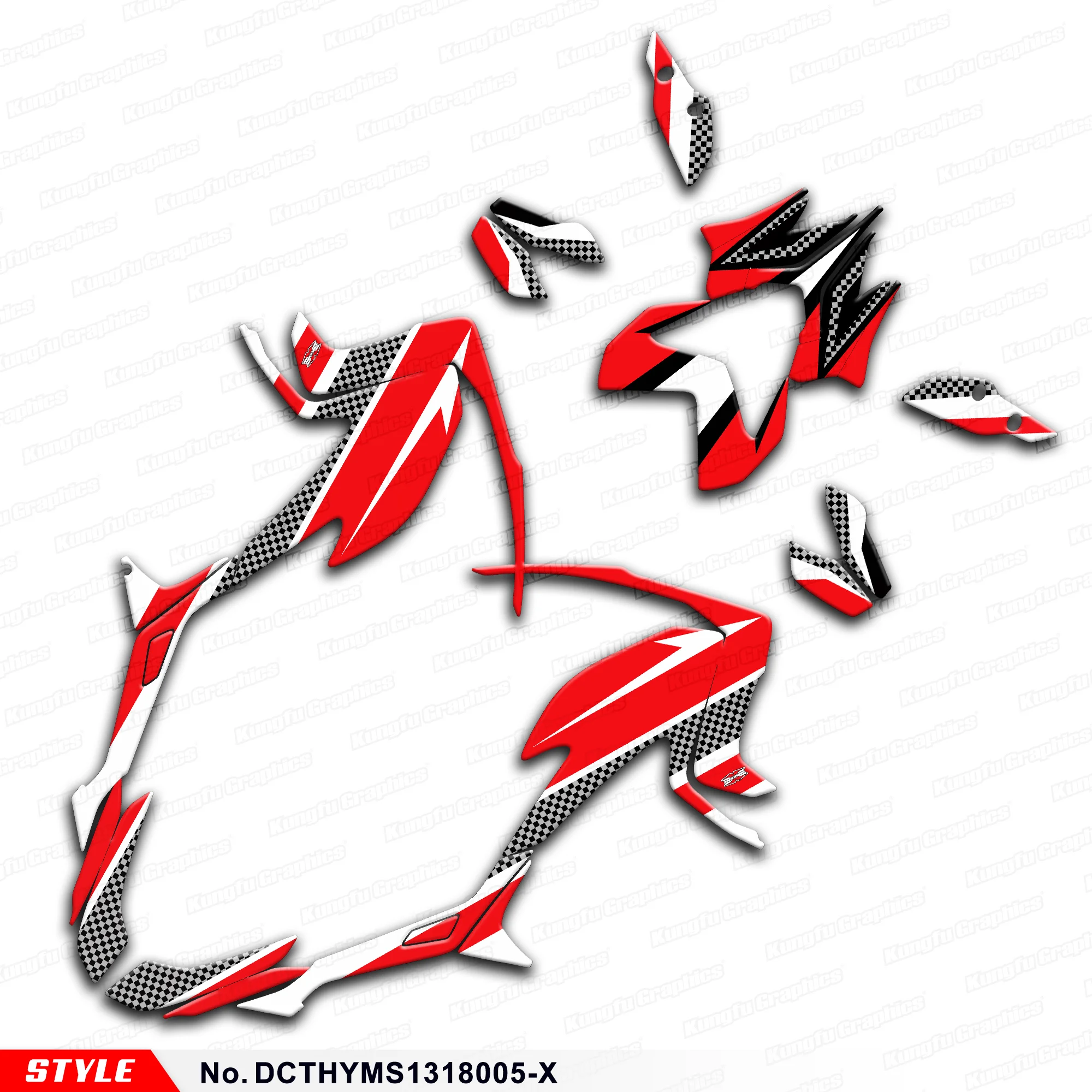 Aftermarket Graphics Kit Adesivi In Vinile Personalizzati Per Ducati Hypermotard Hyperstrada 821 939 2013-2018, Style No.Dcthyms1318005-X