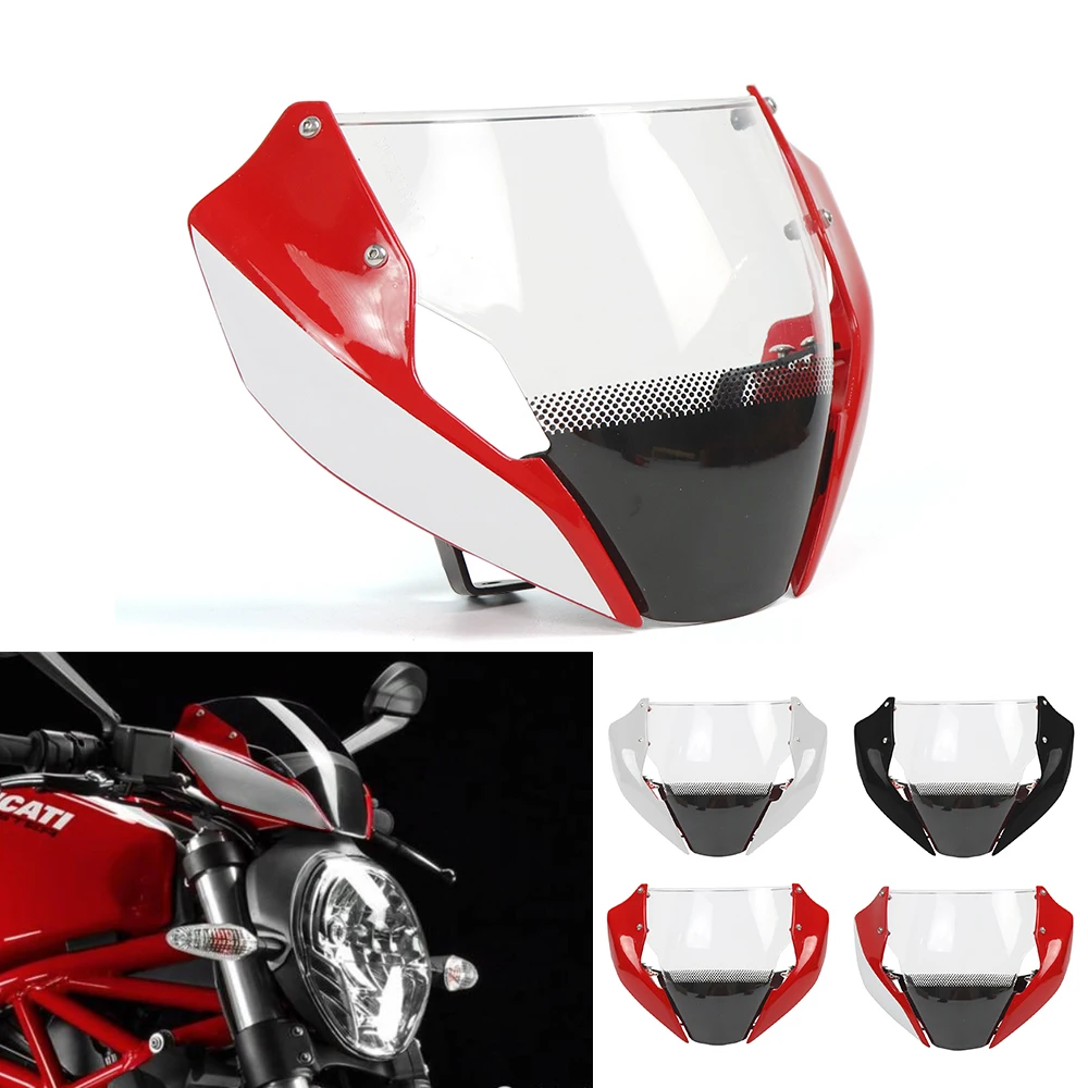 Front Head Cowling For Ducati 821 797 Fairing Front Windshield Windscreen Monster 797 821 Hyperstrada 1200S Stnipe Deflector