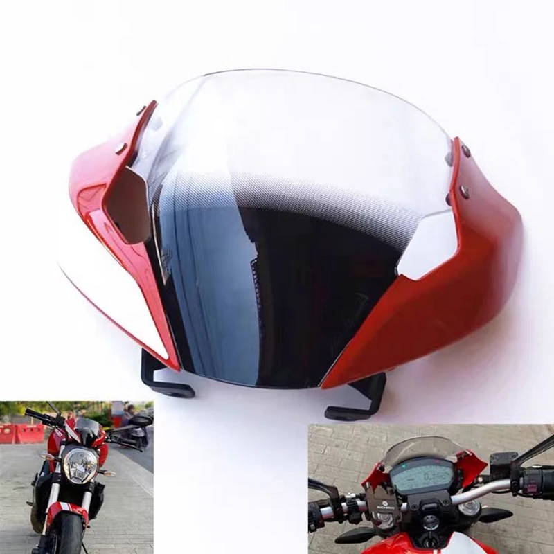 Testa Anteriore Cowling Per Ducati 821 1200S Carenatura Parabrezza Anteriore Parabrezza Monster 821 Hyperstrada 1200S Stnipe Deflettore