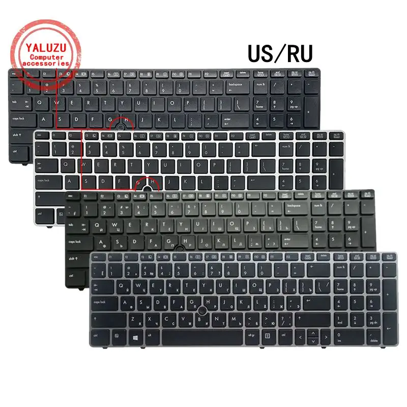Nuova Tastiera Per Laptop Inglese Usa/Ru Per Hp Elitebook 6560B 6565B 8560P 8570P 8560B