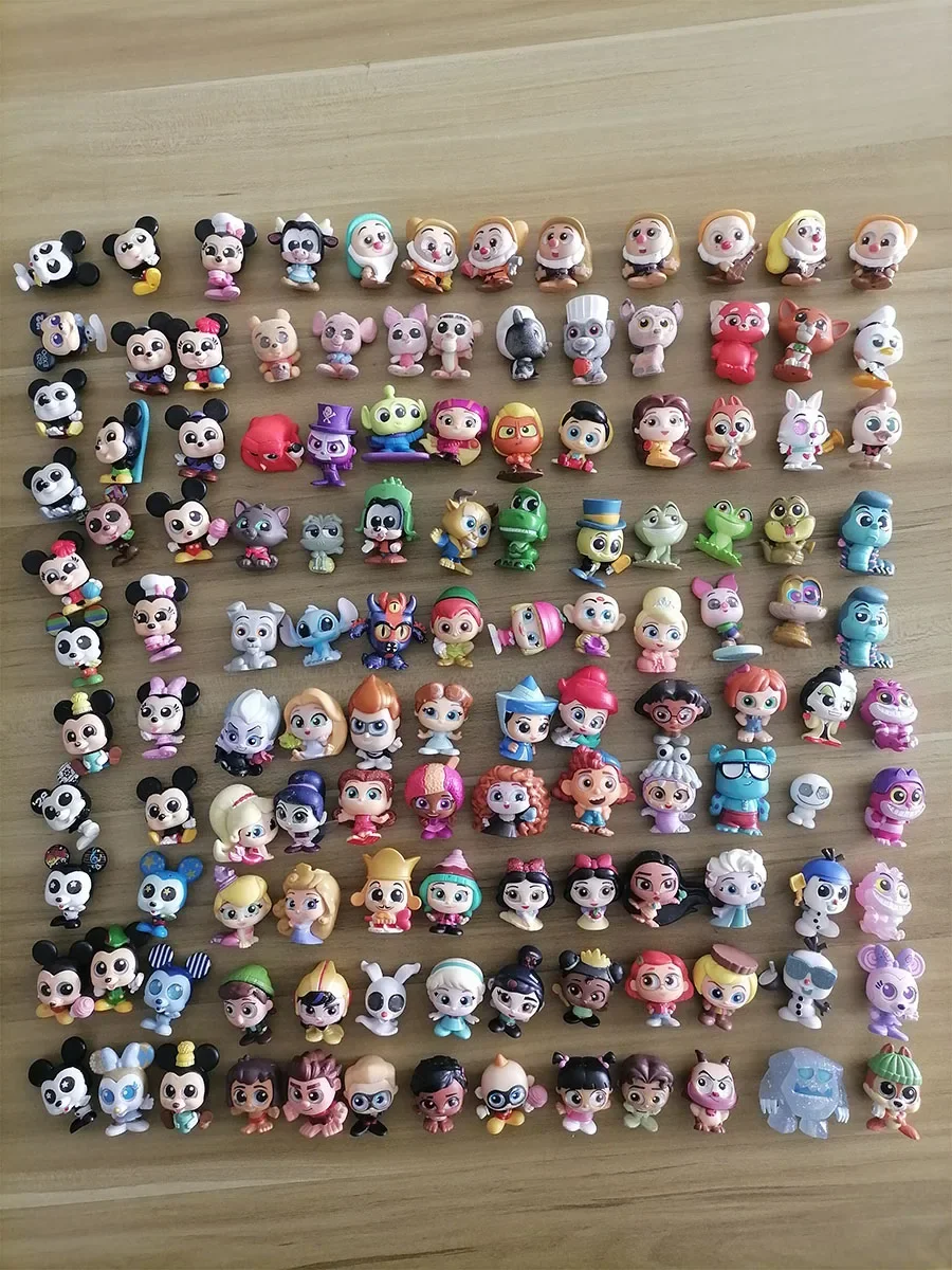 Doorables Cartoon Doll Disney Princess Biancaneve Topolino Donald Duck Ariel Aladdin Collection Action Figure Glass Eyes Toy