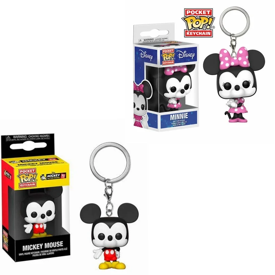 Funko Pop Pocket Pop Portachiavi Disney Mickey Mouse Series Mickey Minnie Vinyl Figure Dolls Model Toys For Children Gift