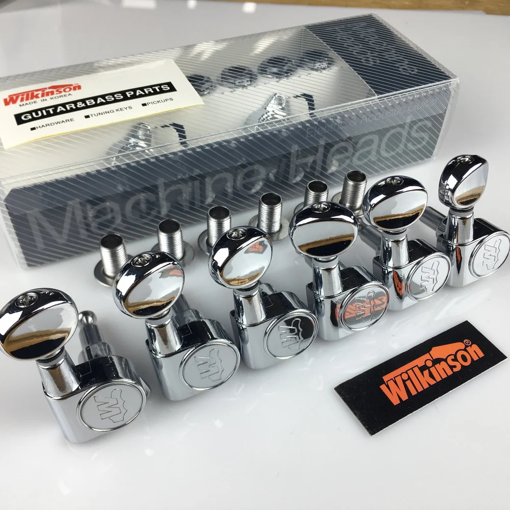 New Wilkinson Wjn-05 Electric Guitar Machine Heads Tuner Mini Accordatore Ovale Per St Tl Tele Chrome Silver Tuning Pioli
