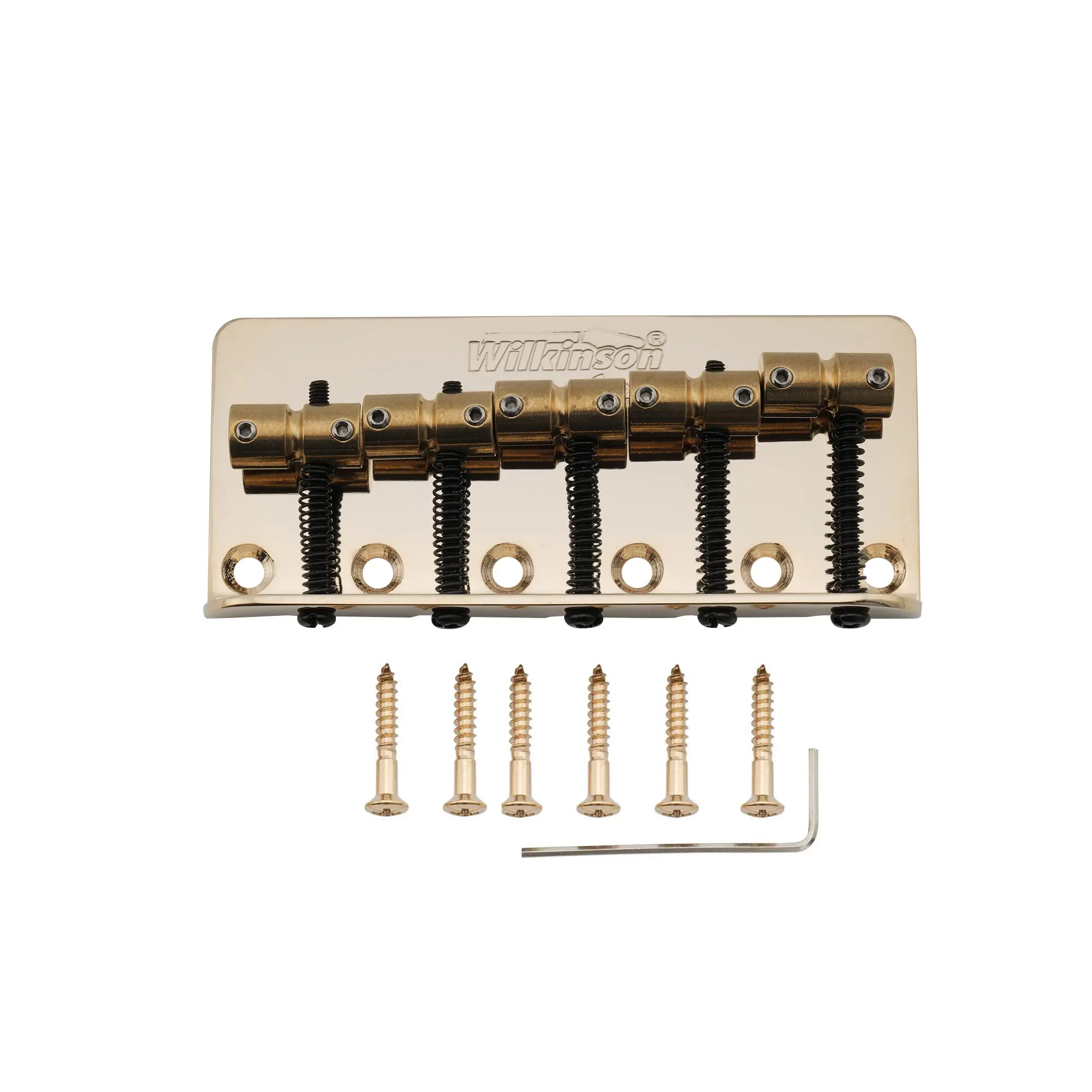 Wilkinson Wbbc5 18Mm 5-String Bass Bridge Brass Saddles For Precision Jazz Bass, Gold