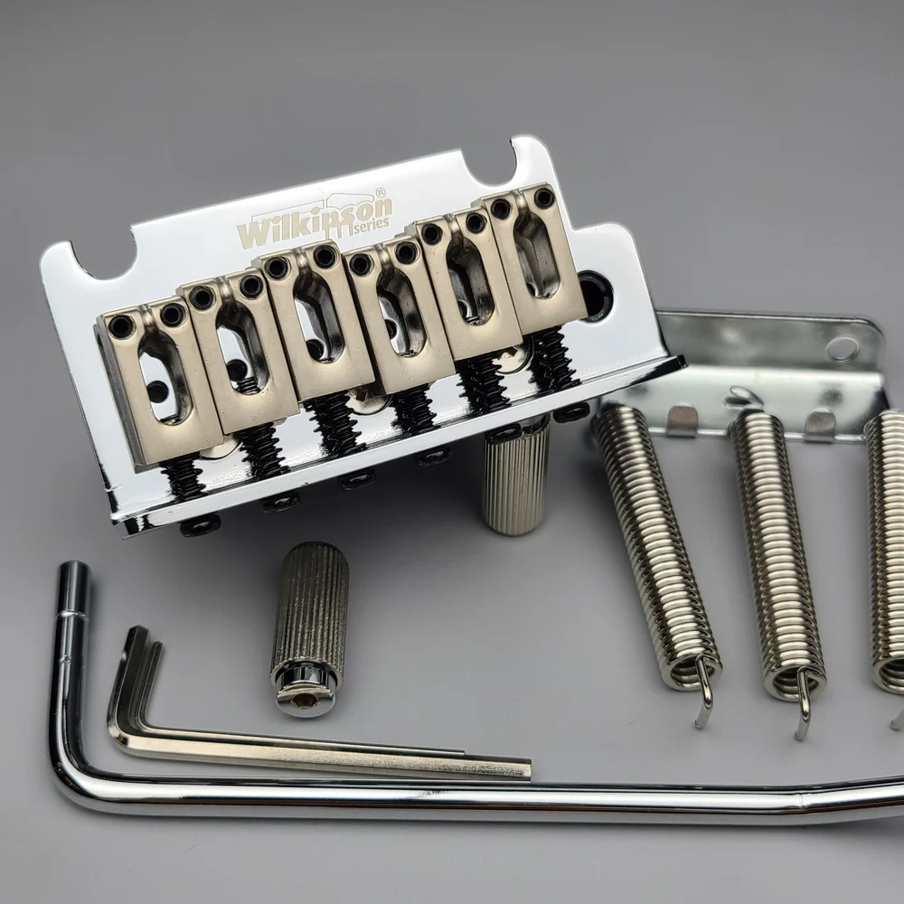 Wilfreddy 2 Post Point Chrome Silver Double Swing Chitarra Elettrica Tremolo System Bridge Per Chitarra Strat E Suhr Wov06