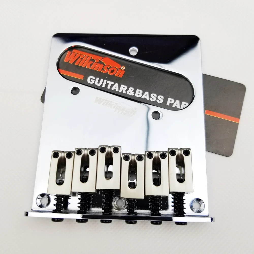 Wile1 52.5Mm(2-1/2 Pollici) 6 Selle Modern Tele Bridge Per American Standard Telecaster Guitar Chrome Wot03
