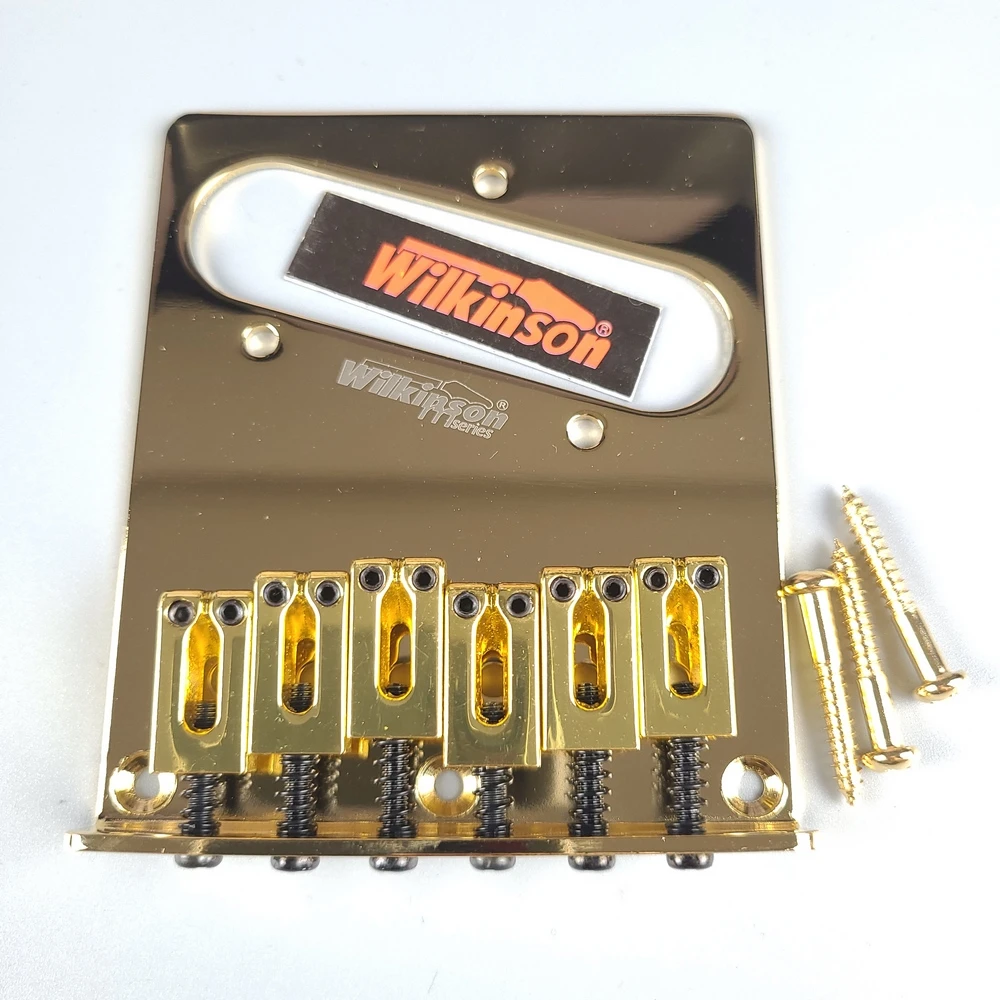 Wilkinson 52.5Mm(2-1/16 Pollici) 6 Selle Modern Tele Bridge Per Chitarra Telecaster Standard Americana Gold Golden Wot03