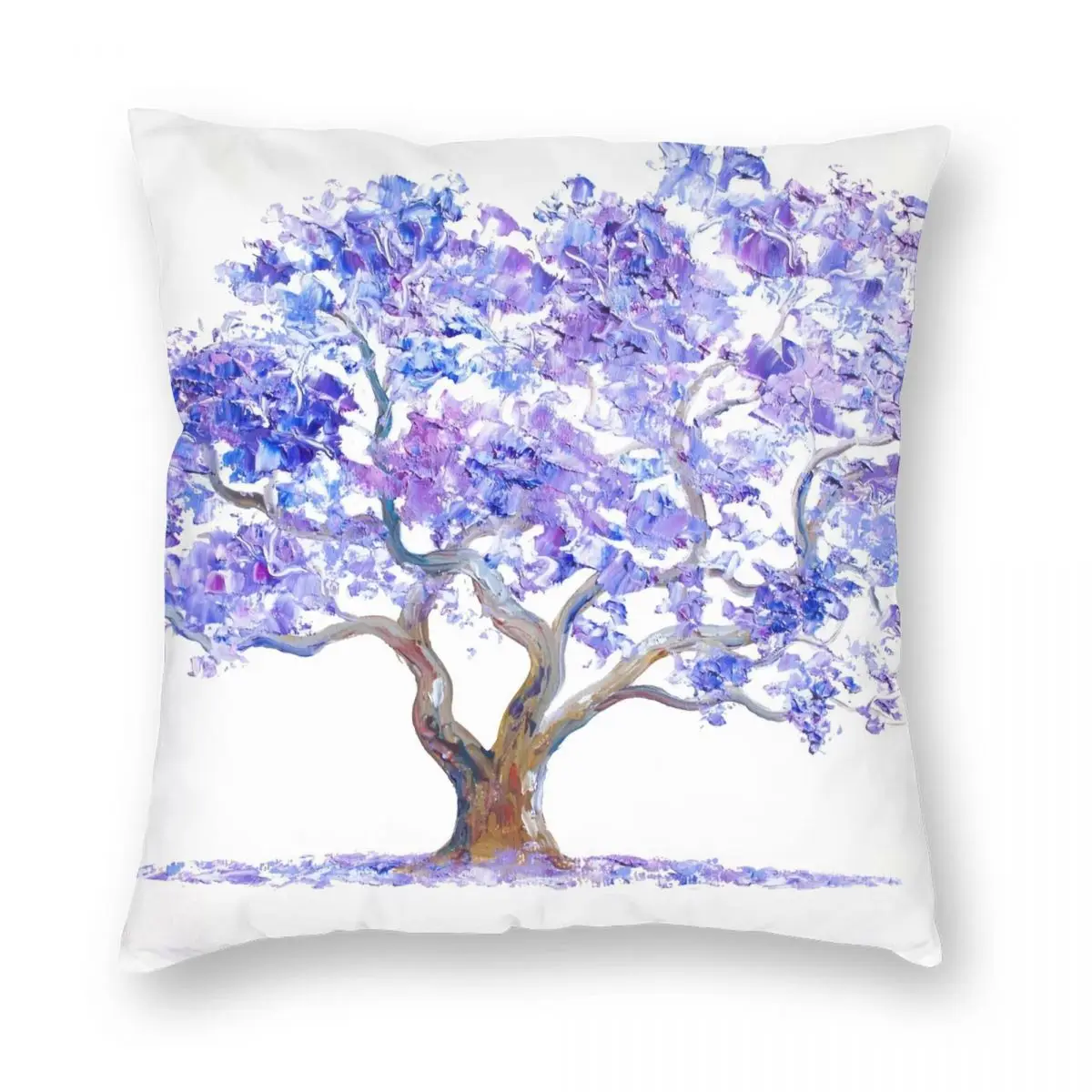 Jacaranda Tree Square Federa Poliestere Lino Velluto Creativo Zip Decor Fodera Per Cuscino Cuscino Per Divano