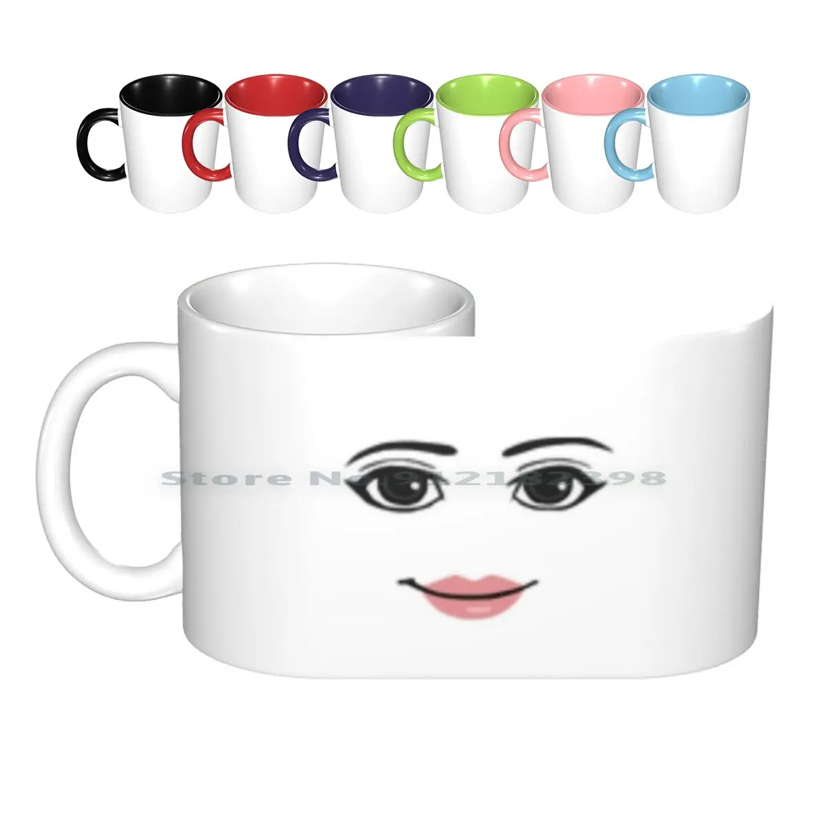 Donna Faccia Tazze In Ceramica Tazze Da Caffè Tazza Da Tè Al Latte Donna Donna Faccia Robux Meme Da Gioco Meme Tendenza Creativa Bottiglia Regalo Vint