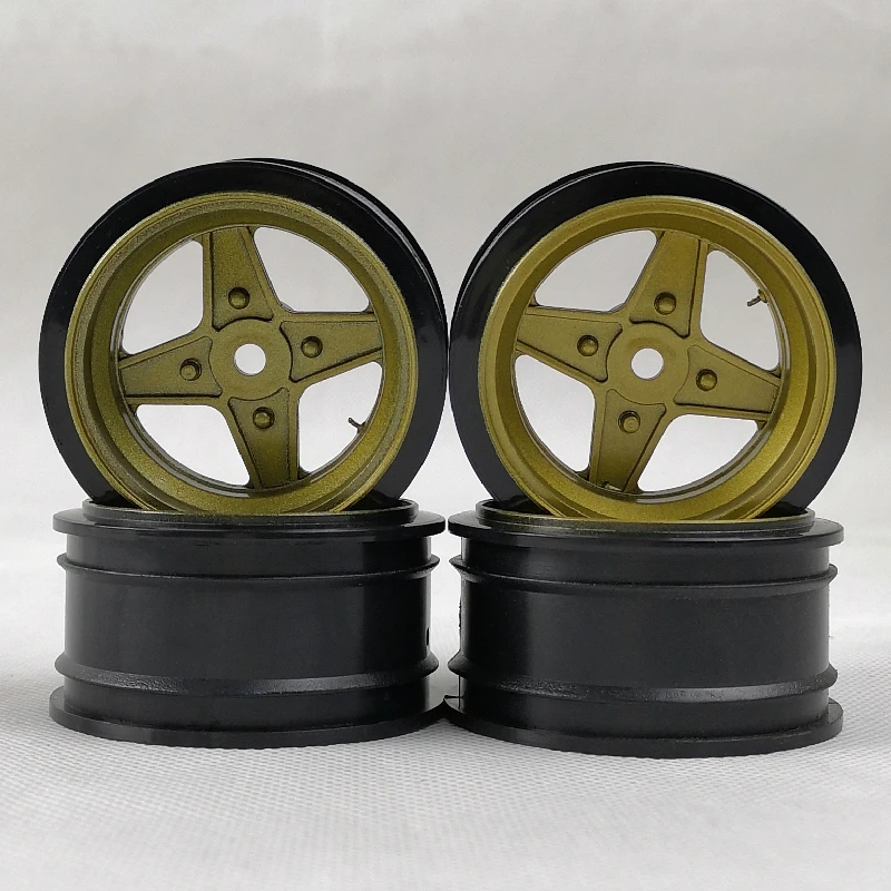 4 Pezzi 6/9Mm Offset Rc Car 1/10 Scale Ruote In Plastica Cerchi Drift On Road Touring Model Hobby