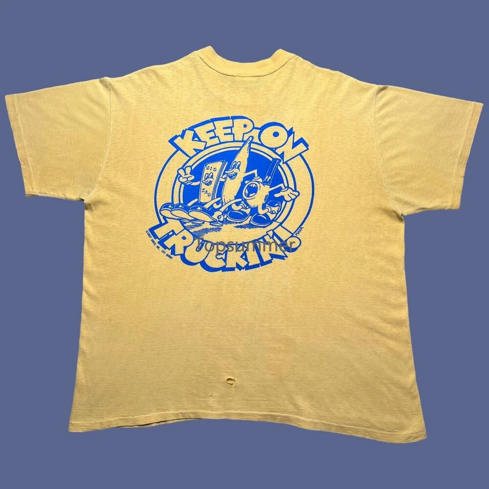 Vintage 1971 Keep On Truck'Weed Zig Zag Robert Crumb T-Shirt
