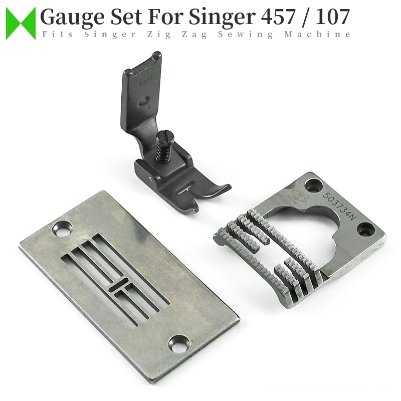 503733N + 503734N + 210569 Set Di Misuratori Normali Per Macchine Da Cucire Zig Zag Singer 457G, 457W, 107G, 107W, Juki Lz-2280N, Lz-2284N