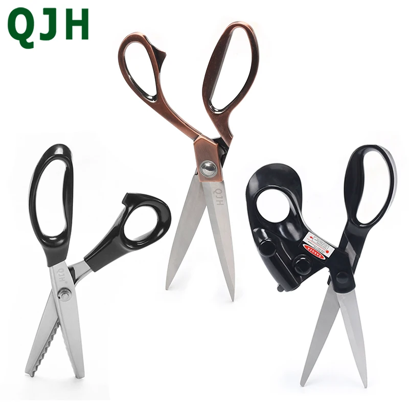 Qjh Forbici Da Sarto Professionali Forbici Da Cucito Per Cucito Cesoie Da Sarto Tessuto A Zig Zag Strumento Fai Da Te Artigianale In Pelle Taglio Su M