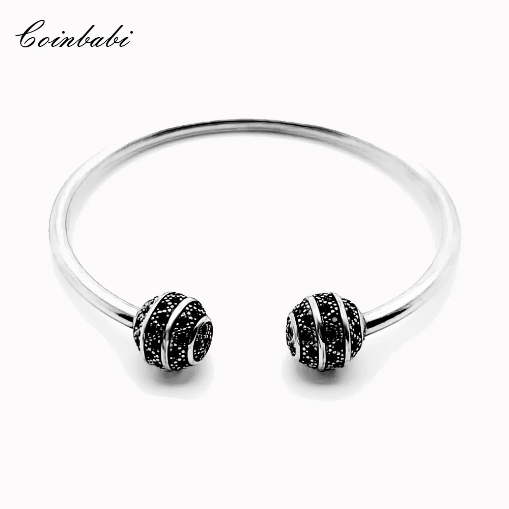 Bracciali Braccialetti Zig Zag Pavimenta Argento Sterling 925 Pietre Di Zircone Nero Glam Gioielleria Raffinata Per Le Donne Stile Europa Soul Bijoux 