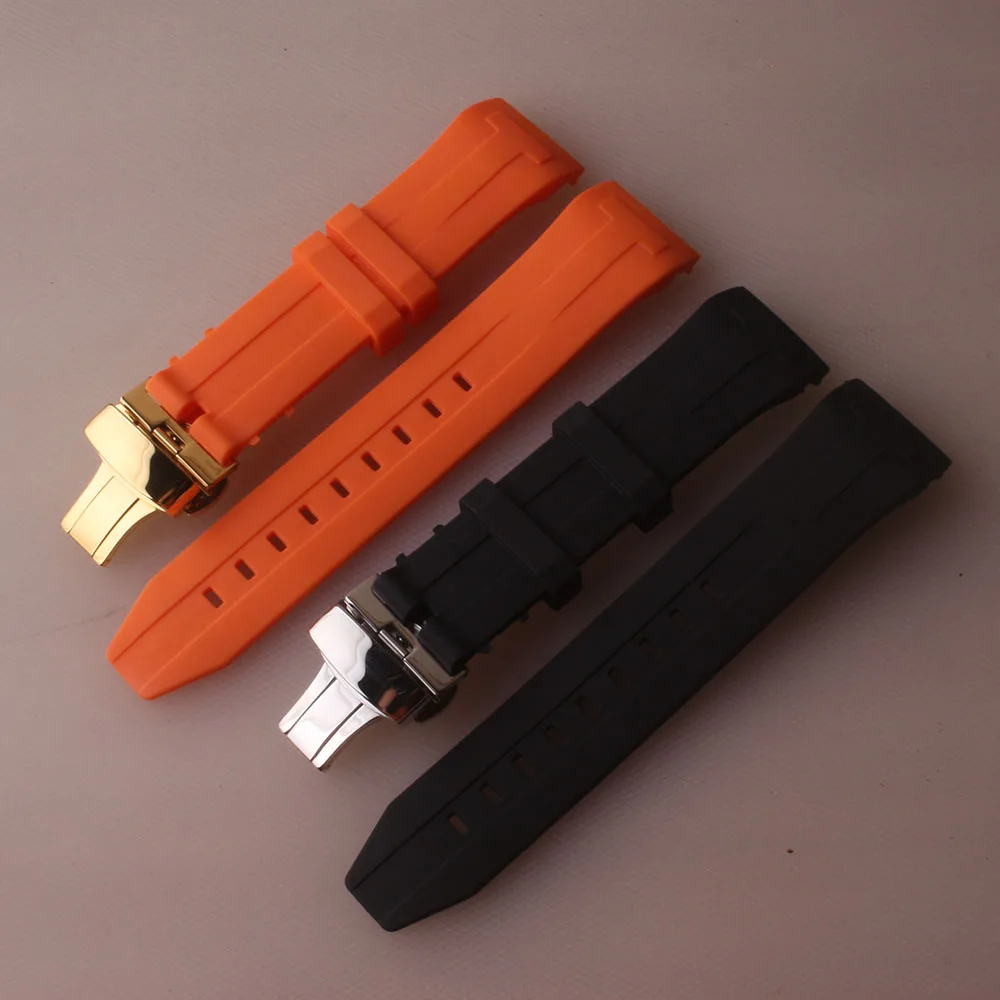 22Mm Soft Nature Rubber Cinturino In Silicone Cinturino Fit Tissot Straps Per T-Touch T120417 Accessori Sportivi Strumenti Gratuiti Nero