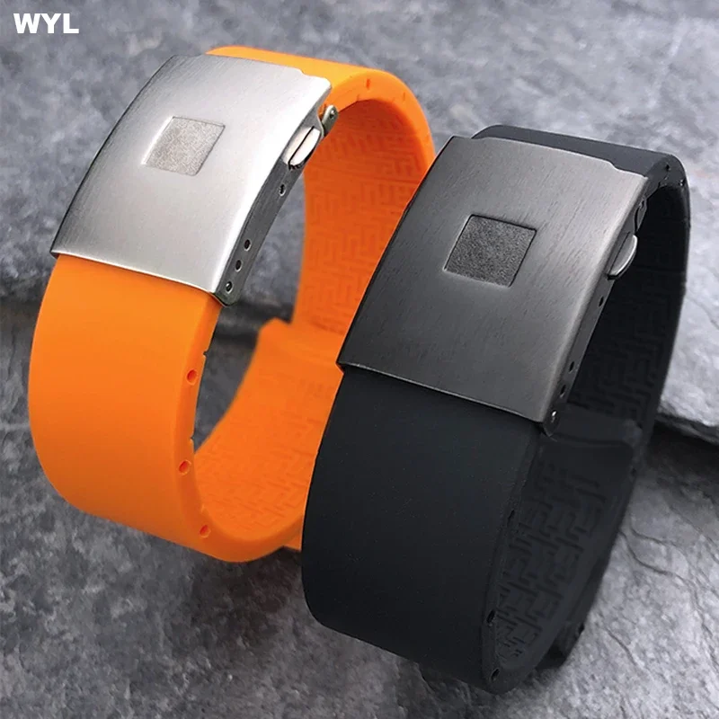 Cinturino In Gomma Siliconica Per Tissot Touch Collection Expert Solar Series T091T013 T081 Bracciale Da Uomo Nero Arancione 20Mm 21Mm