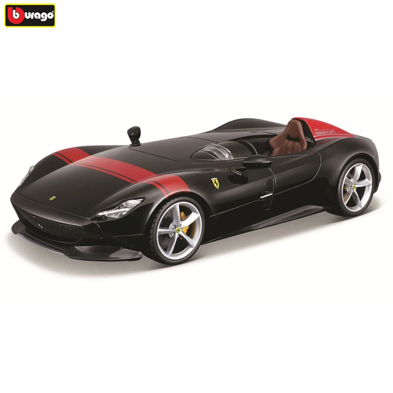 Bburago New 1:24 Scale Ferrari Monza Sp1 Black Alloy Luxury Vehicle Diecast Cars Model Toy Collection Gift