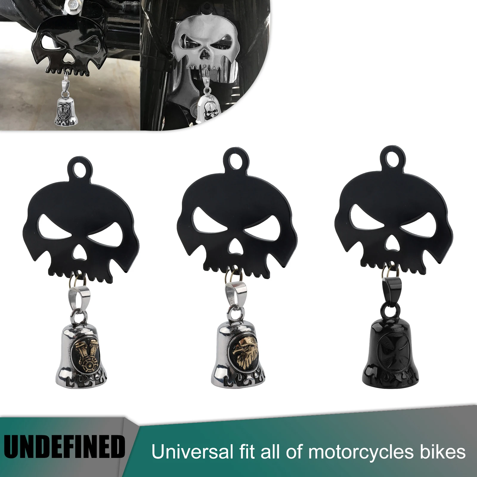 Moto Skull Guard Bell Cross Cool Biker Bell Hanger Mount Per Harley Indian Scout Sportster Touring Softail Chief Bobber